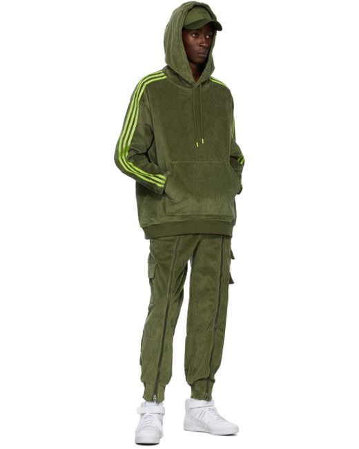 adidas Green Corduroy Hoodie for Men | Lyst UK