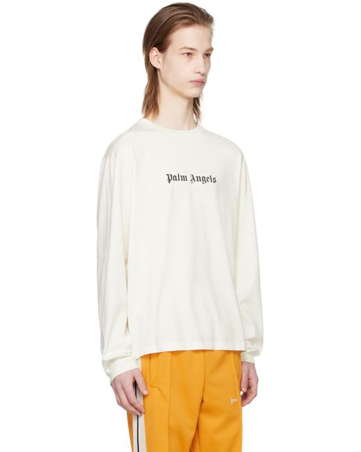 Palm Angels Off-white Printed Long Sleeve T-shirt for men