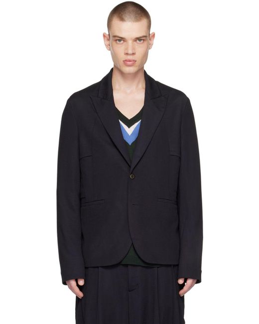 Kiko Kostadinov Navy Ria Ventilation Blazer in Blue for Men | Lyst