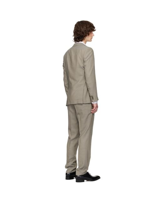 Boss Black Micro-Patterned Slim-Fit Suit for men