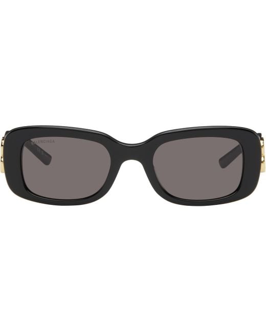 Balenciaga Black Rectangular Sunglasses for men