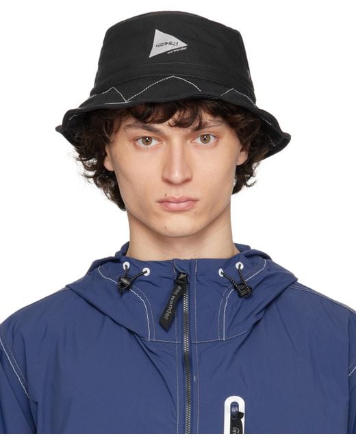 And Wander Blue Gramicci Edition Zigzag Stitch Hat for men