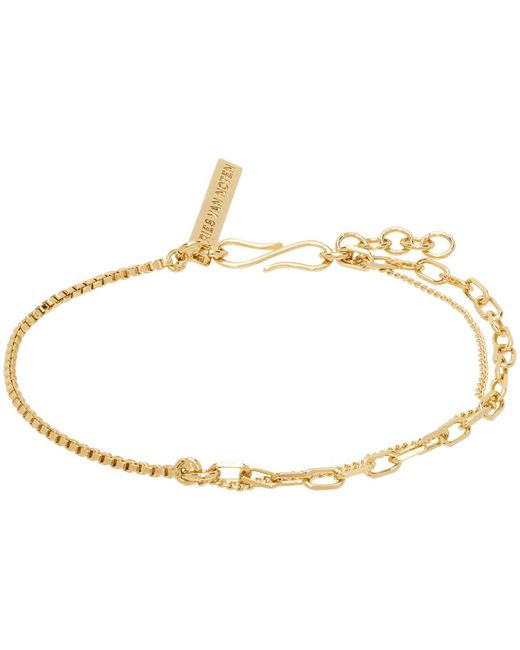 Dries Van Noten Black Gold Chain Bracelet for men