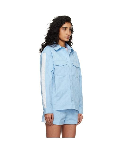 Casablanca Blue Monogram Oversized Shirt