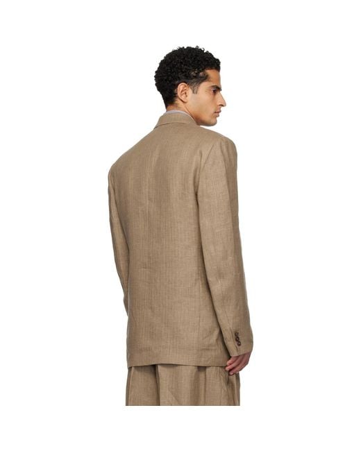 Hed Mayner Brown Linen Blazer for men