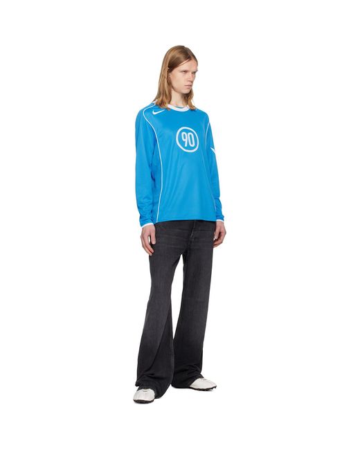 Nike Blue Total 90 Dri-fit Long-sleeve Football Jersey for men