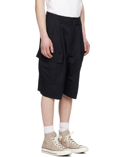 Camiel Fortgens Black Cargo Shorts for men