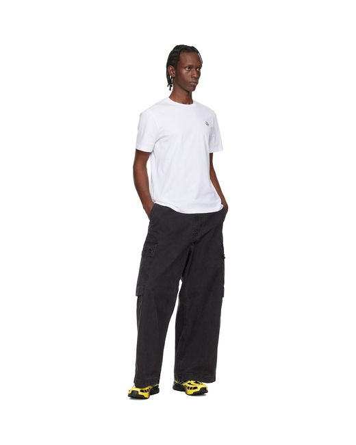 Moncler White Three-Pack Logo Patch Cotton T-Shirts for men