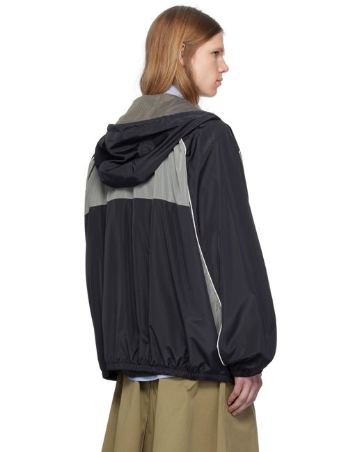 Miu Miu Black Technical Silk Zipper Jacket for men