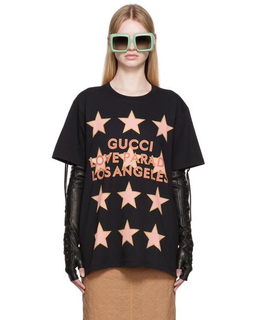 Gucci Cotton Black Love Parade Tshirt Lyst