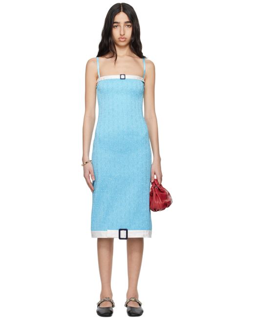Super Yaya Blue Audrey Pool Midi Dress
