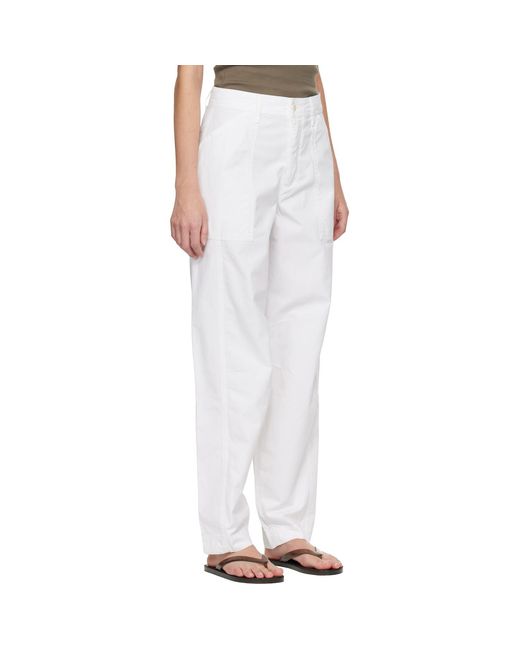 Matteau White Relaxed Cargo Pants