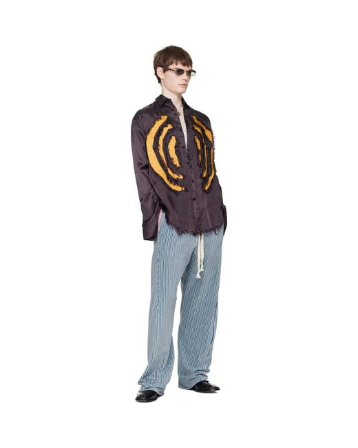 Edward Cuming Blue Twisted Track Pants for men