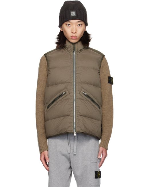 メンズ Stone Island ブラウン Seamless Tunnel ダウンベスト Brown