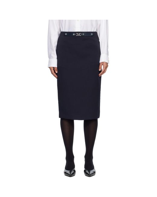 Max Mara Blue Satrapo Midi Skirt