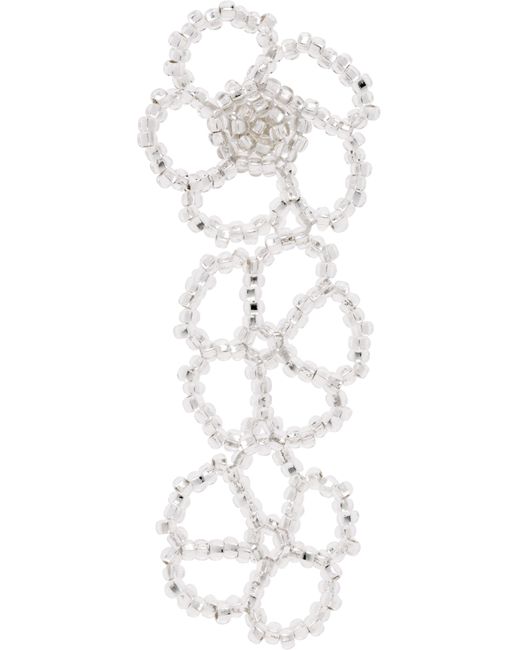 Pura Utz Black Triple Flower Ear Stick Single Earring