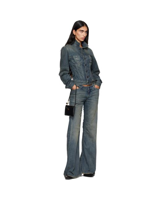 Balenciaga Blue Corseted Denim Jacket