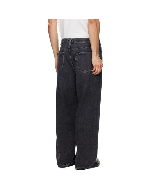 Agolde Black Low Slung Baggy Jeans for men