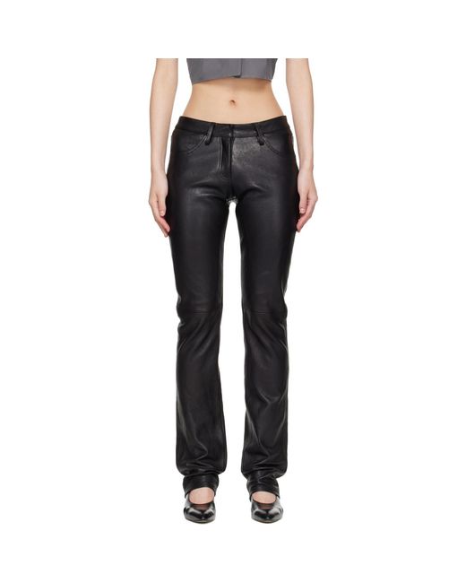AARON ESH Black Leather Trousers