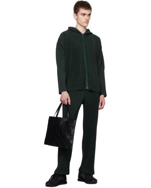 Homme Plissé Issey Miyake Black Homme Plissé Issey Miyake Green Monthly Color August Hoodie for men