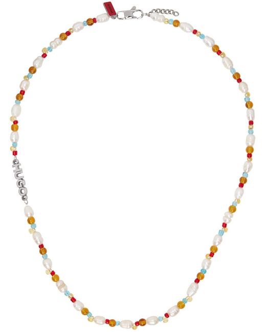 HUGO Metallic Beads Necklace for men