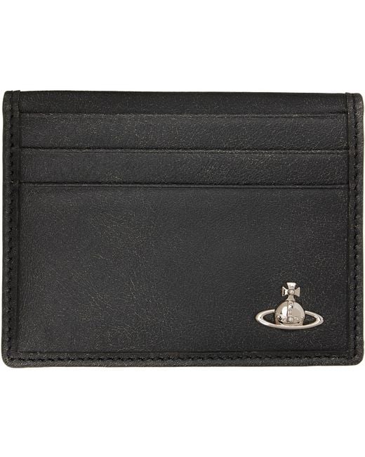 Vivienne Westwood Black Orb Bifold Card Holder for men