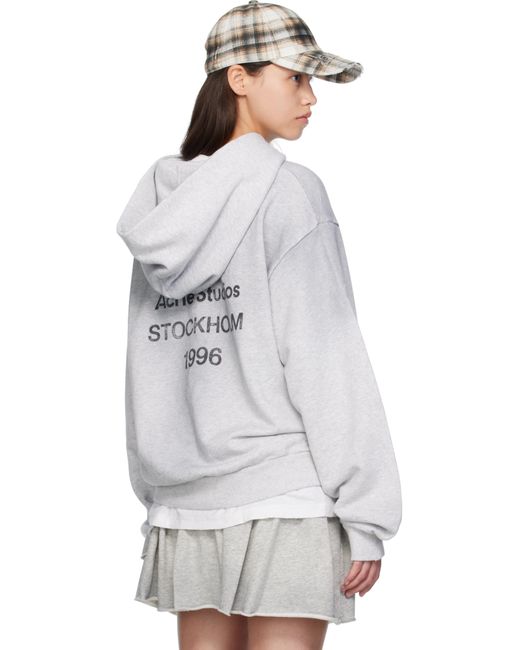 Acne グレー ロゴ フーディ White