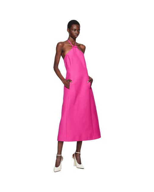 Valentino Pink Crepe Couture Midi Dress