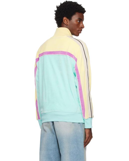 Palm Angels Yellow & Blue Colorblock Track Jacket for men