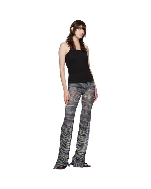 Dion Lee Black Drape Print Gather Pants