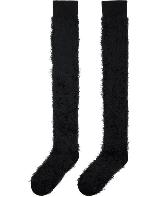 Sacai Black Faux-shearling Socks for men