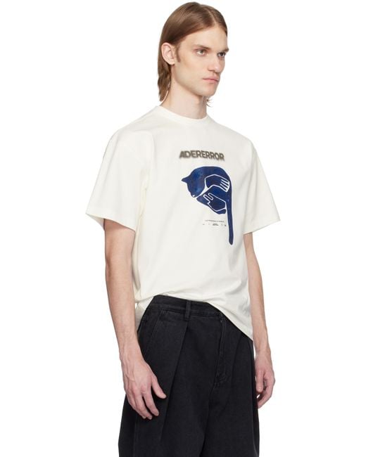 Adererror Black Off- Printed Graphic T-Shirt for men