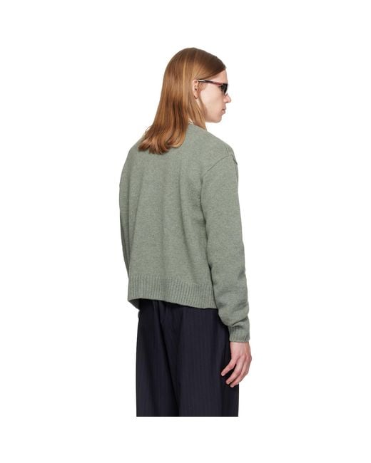 TONYWACK Gray Shetland Wool Raw Cardigan for men