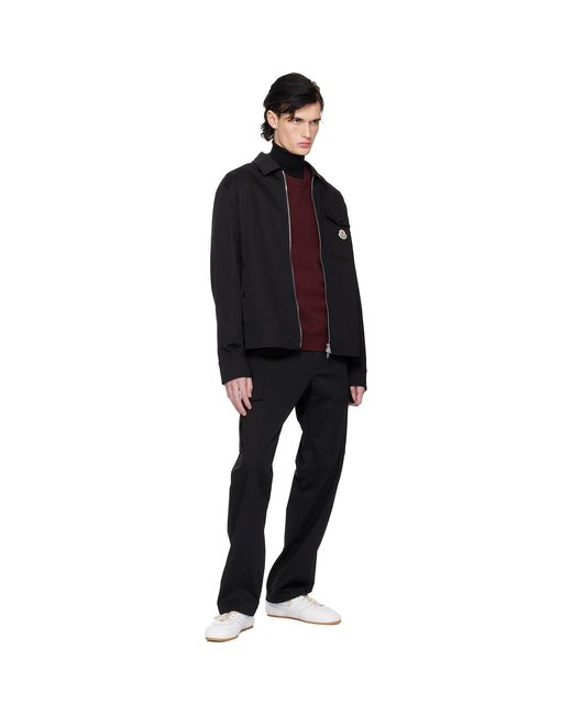 Moncler Black Twill Cargo Pants for men