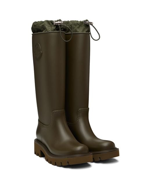 Moncler Green Khaki Kickstream High Rain Boots
