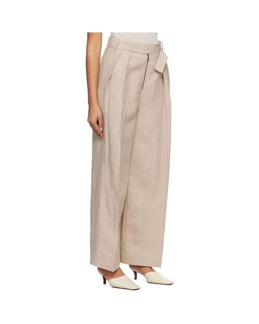 Subtle Le Nguyen Natural Pleated Trousers