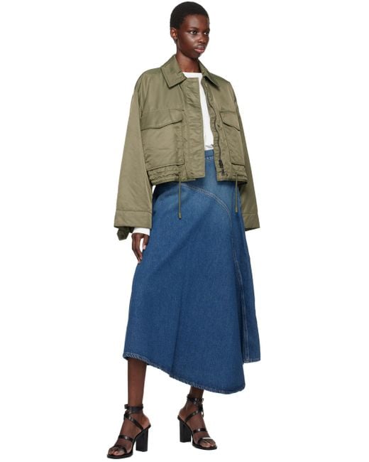 Weekend by Maxmara Water-Repellent Reversible Bomber Jacket in Green ...
