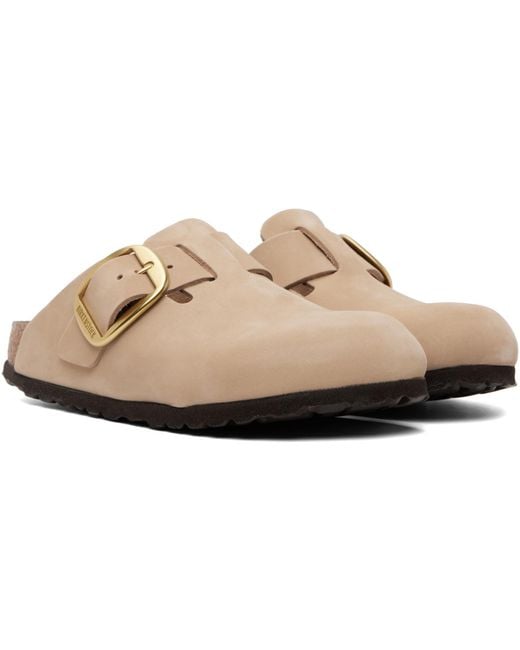 Birkenstock Natural Narrow Boston Big Buckle Slip-On Loafers