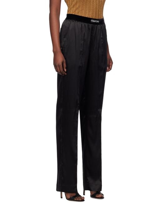 Tom Ford Black Pinched Seams Lounge Pants