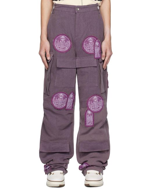 Who Decides War Purple Patch Cargo Pants for men