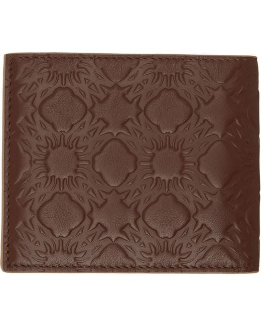 Amiri Brown 'Ma' Quad Leather Bifold Wallet for men