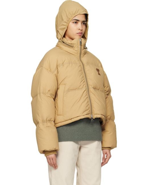 AMI Multicolor Tan Ami De Coeur Down Jacket