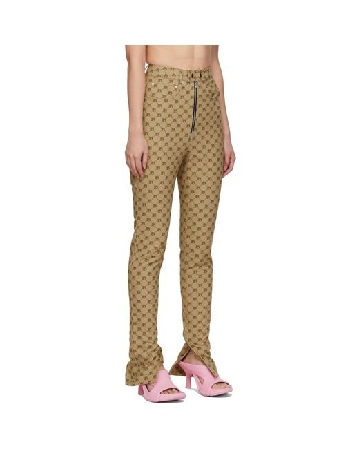 BONBOM Natural Monogram Slit Bottom Jeans