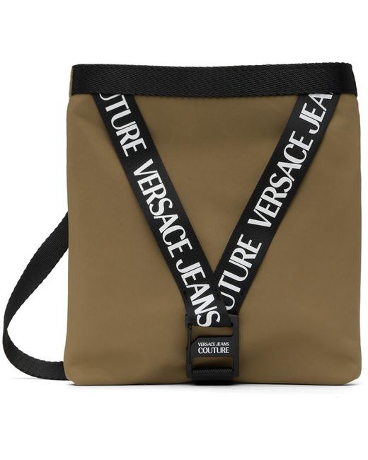 Versace Multicolor Tan V-Webbing Belt Bag for men