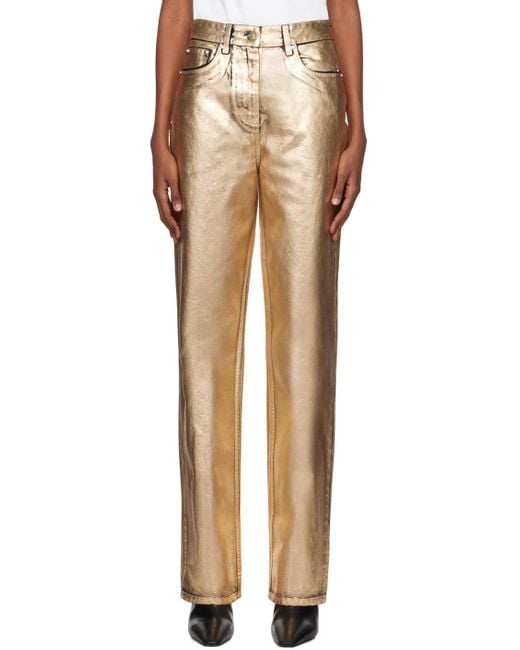 Ferragamo Multicolor Gold Coated Jeans