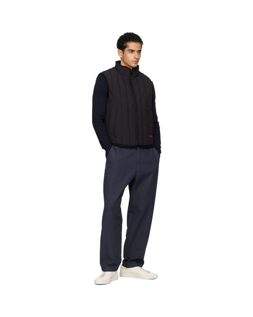 HUGO Blue Lightweight Vertical Quilting Vest for men
