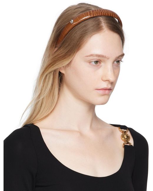 Versace Multicolor Brown Medusa Headband
