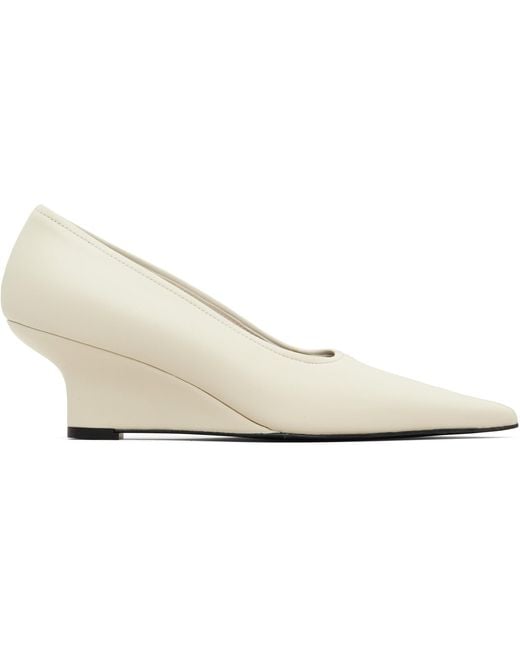 Totême Black Sharp Nappa Wedge Heels