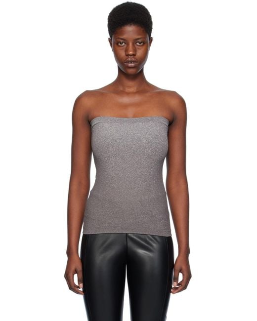 Wolford Black Silver Fading Shine Tube Top