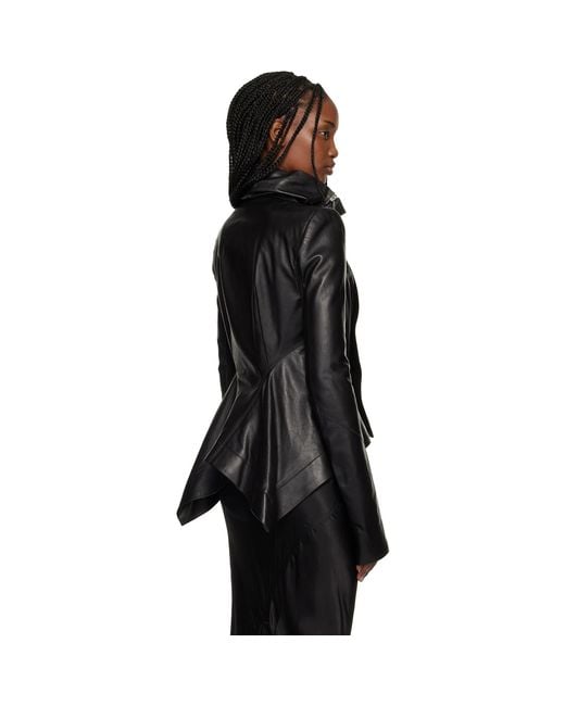 Rick Owens Black Temple Naska Leather Jacket